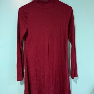Burgundy Long Sleeve Dress